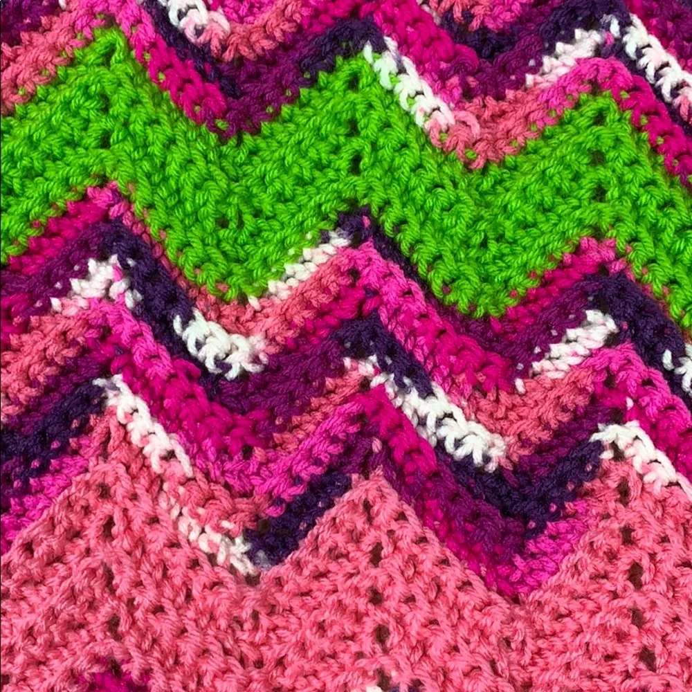 Handmade vintage crochet mini blanket